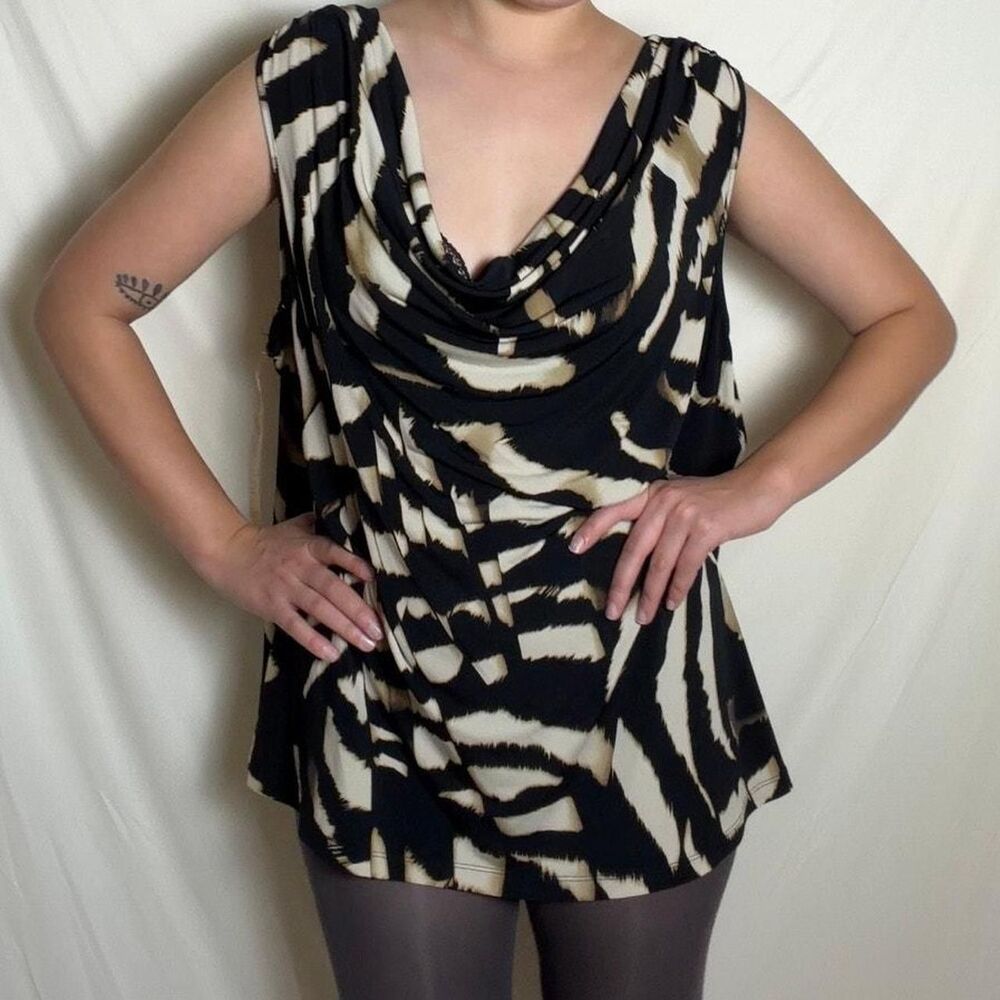 Calvin-klein Women's Brown and Cream Casual-dresses